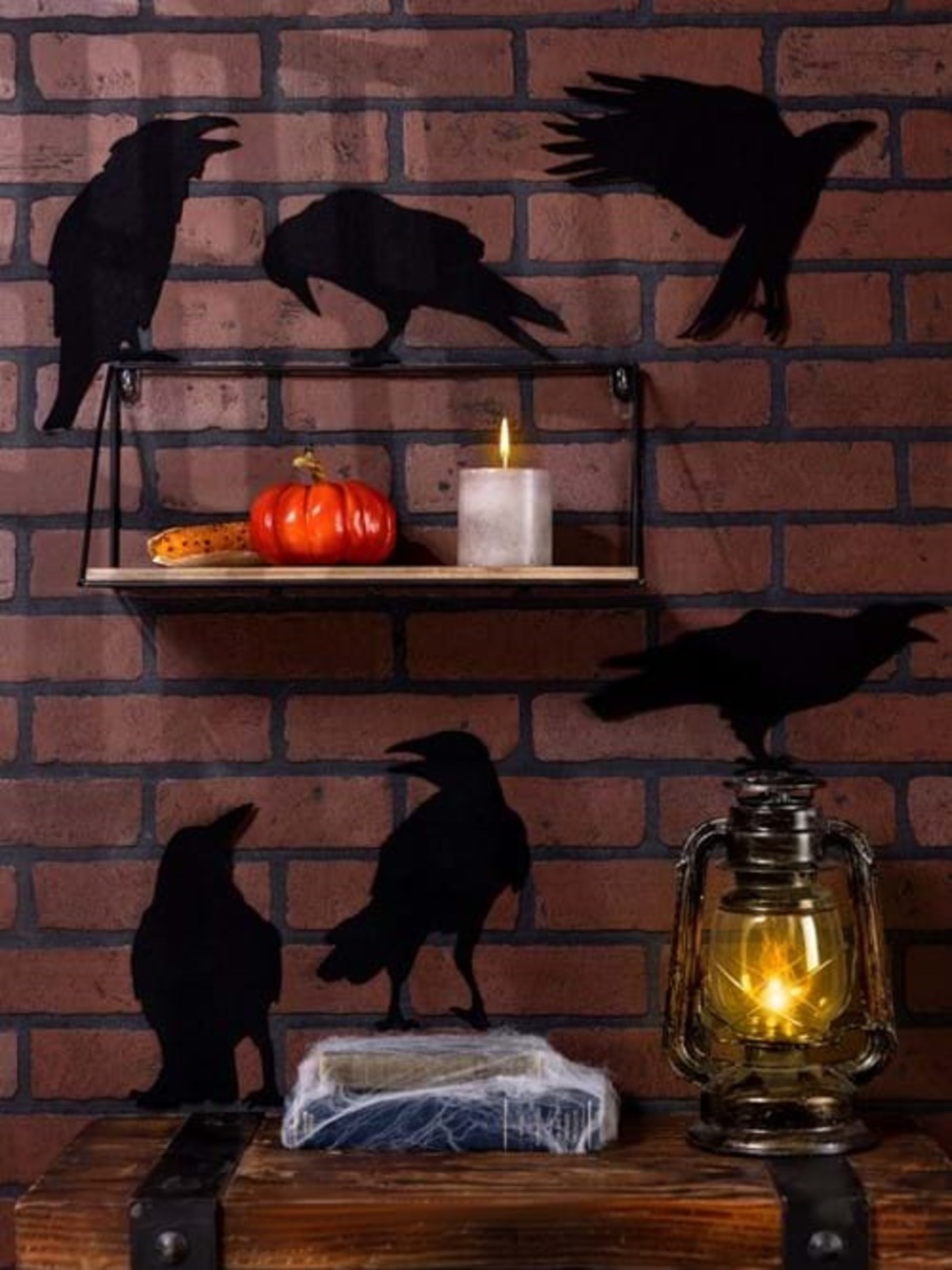🖤 12-Piece Spooky Black Crow Felt Stickers Set 🦅